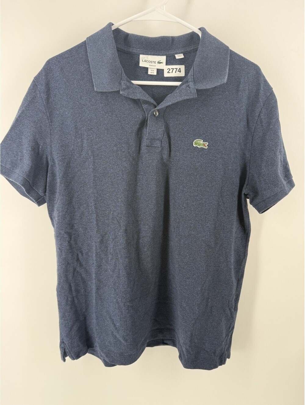 Lacoste Mens 6 Slim Fit Short Sleeve Blue Polo Shirt XL